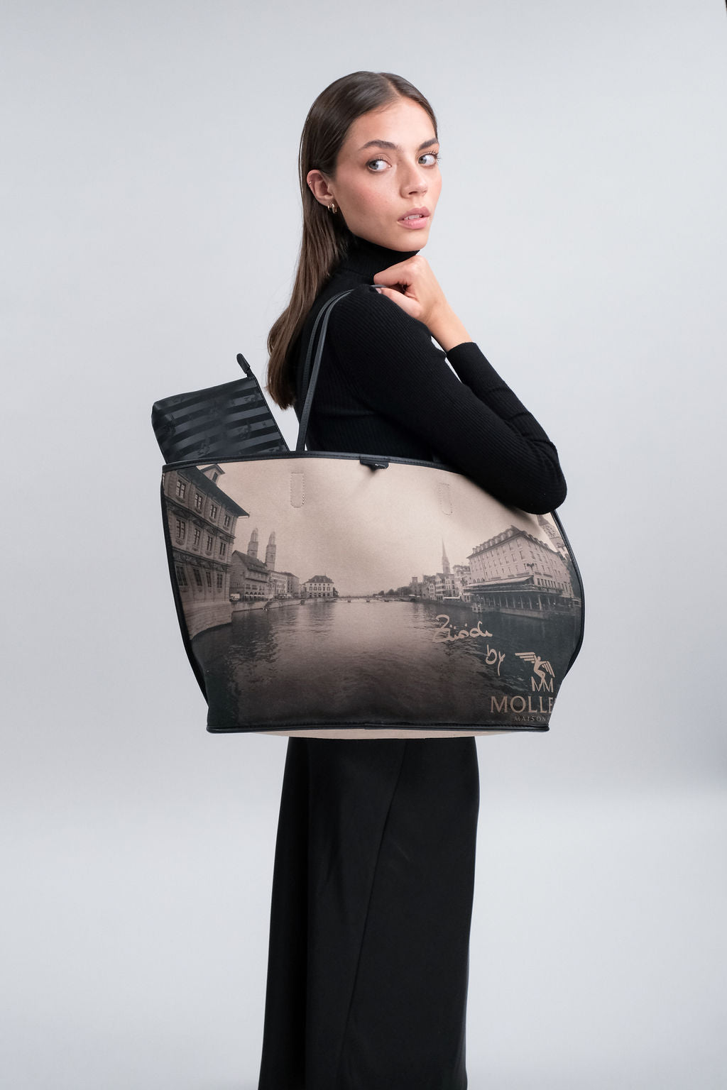 ZURICH | Shopper city classic black/gold