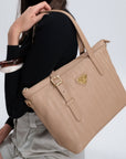 VALLON | Cabas beige cappuccino/doré