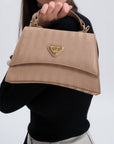 ROMONT | Sac bandoulière beige cappuccino/doré