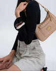 CASTIEL | Sac bandoulière beige cappuccino/doré