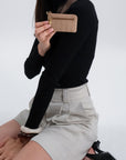 AUBRIG | Étui à clés cappuccino beige/doré