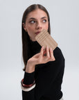 GY | Étui pour cartes de crédit beige cappuccino/doré