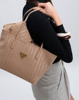 GENÈVE | Sac cabas beige cappuccino/doré