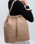 NIESEN | Beuteltasche cappuccino beige/gold