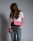 ZELL | Sac bandoulière rose bulle/argent