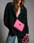 MELIDE | Sac bandoulière rose bulle/argent