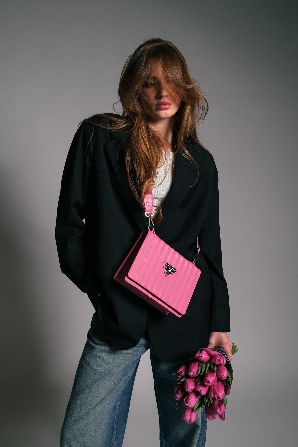 MELIDE | Shoulder bag bubble pink/silver