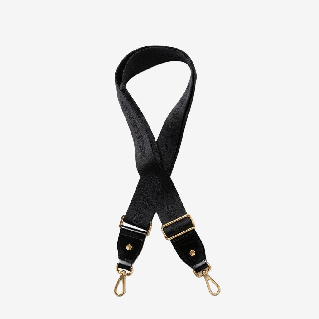 ALADDIN | Schulterriemen croco classic schwarz/gold - frontal