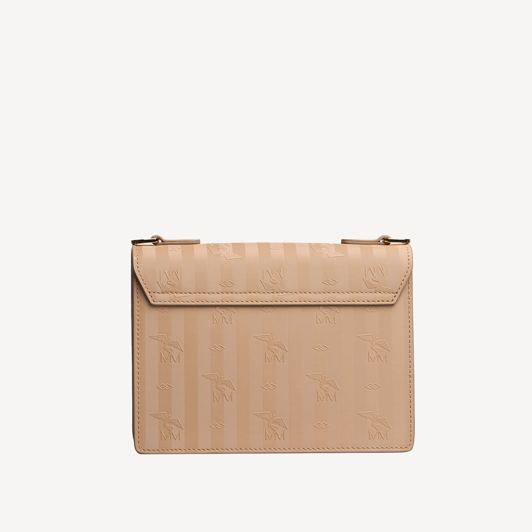 MELIDE | Umhängetasche cappuccino beige/gold - von hinten