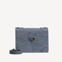 MELIDE | Shoulder bag velor elephant grey/silver