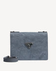 MELIDE | Umhängetasche Velour elephant grau/silber - frontal