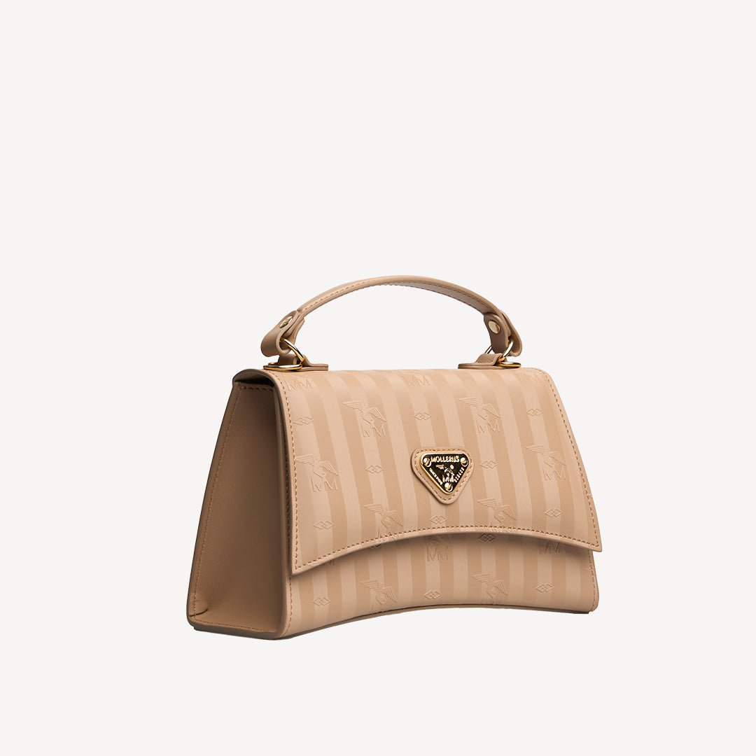ROMONT | Umhängetasche classic cappuccino/gold - seitlich