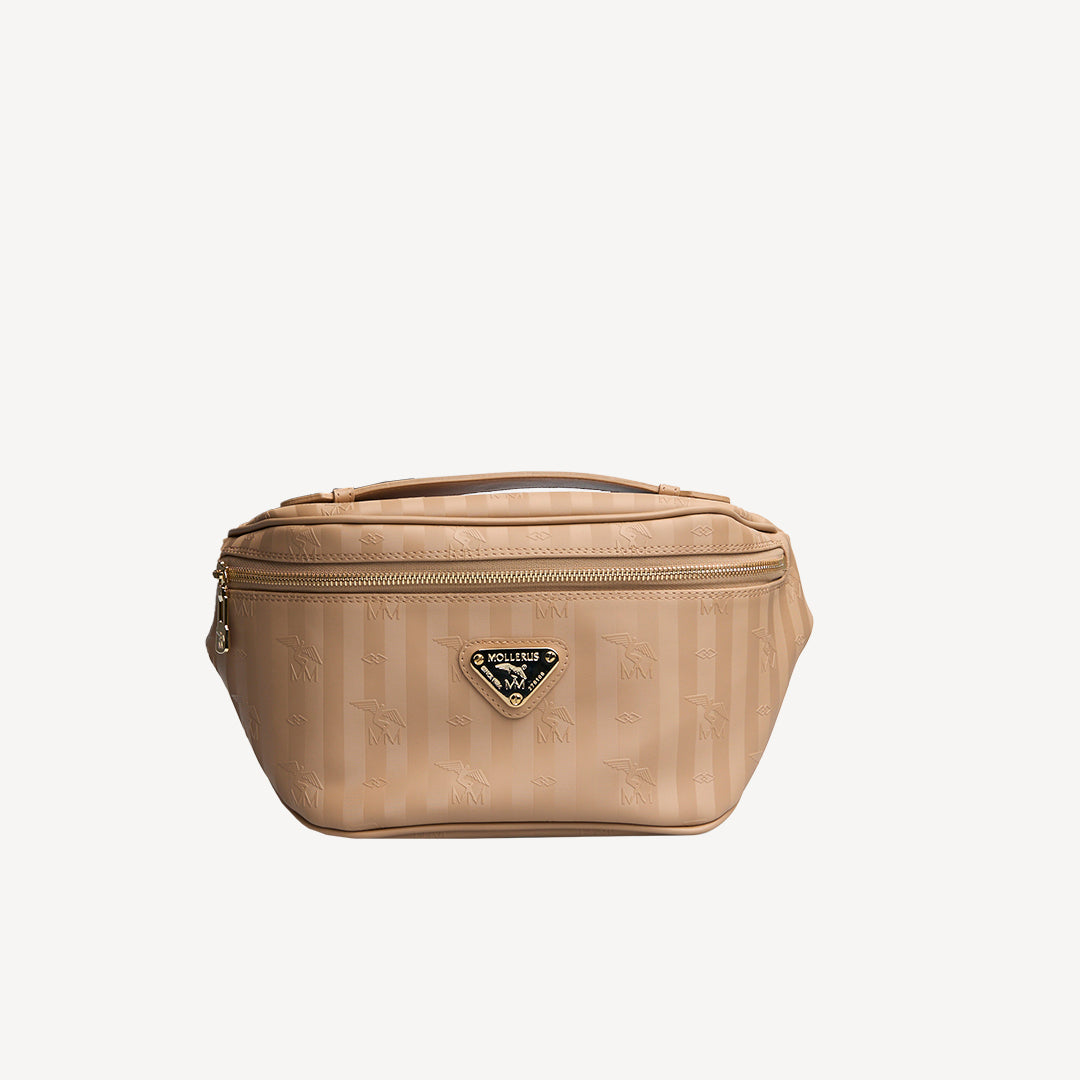BRIENZ | Gürteltasche cappuccino/gold - frontal