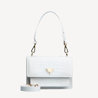 URSY | Sac bandoulière Croco Snow blanc/doré