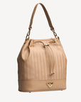 NIESEN | Beuteltasche cappuccino/gold - seitlich