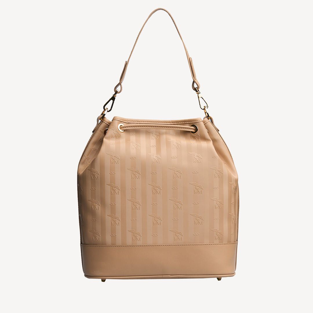 NIESEN | Beuteltasche cappuccino/gold - von hinten