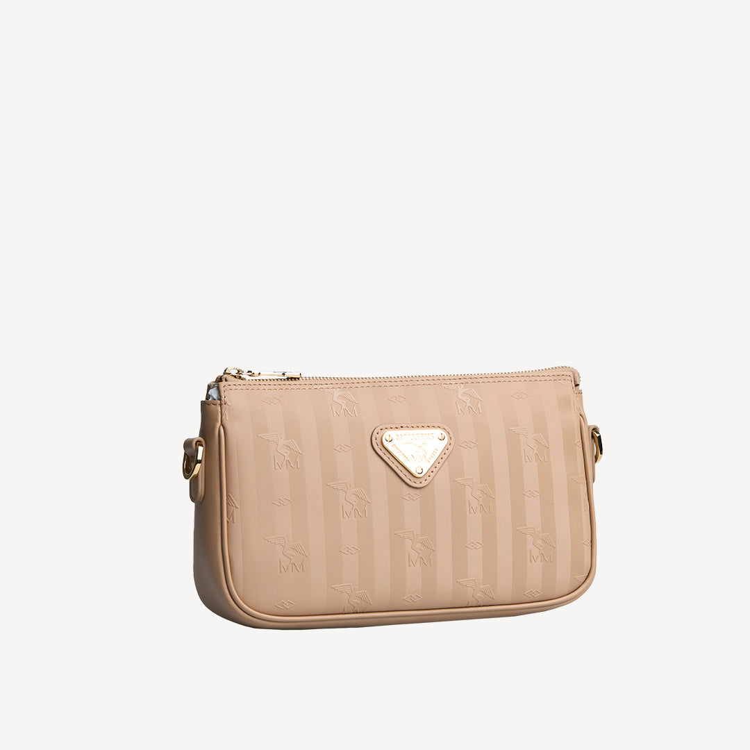 ZELL | Umhängetasche cappuccino/gold - seitlich