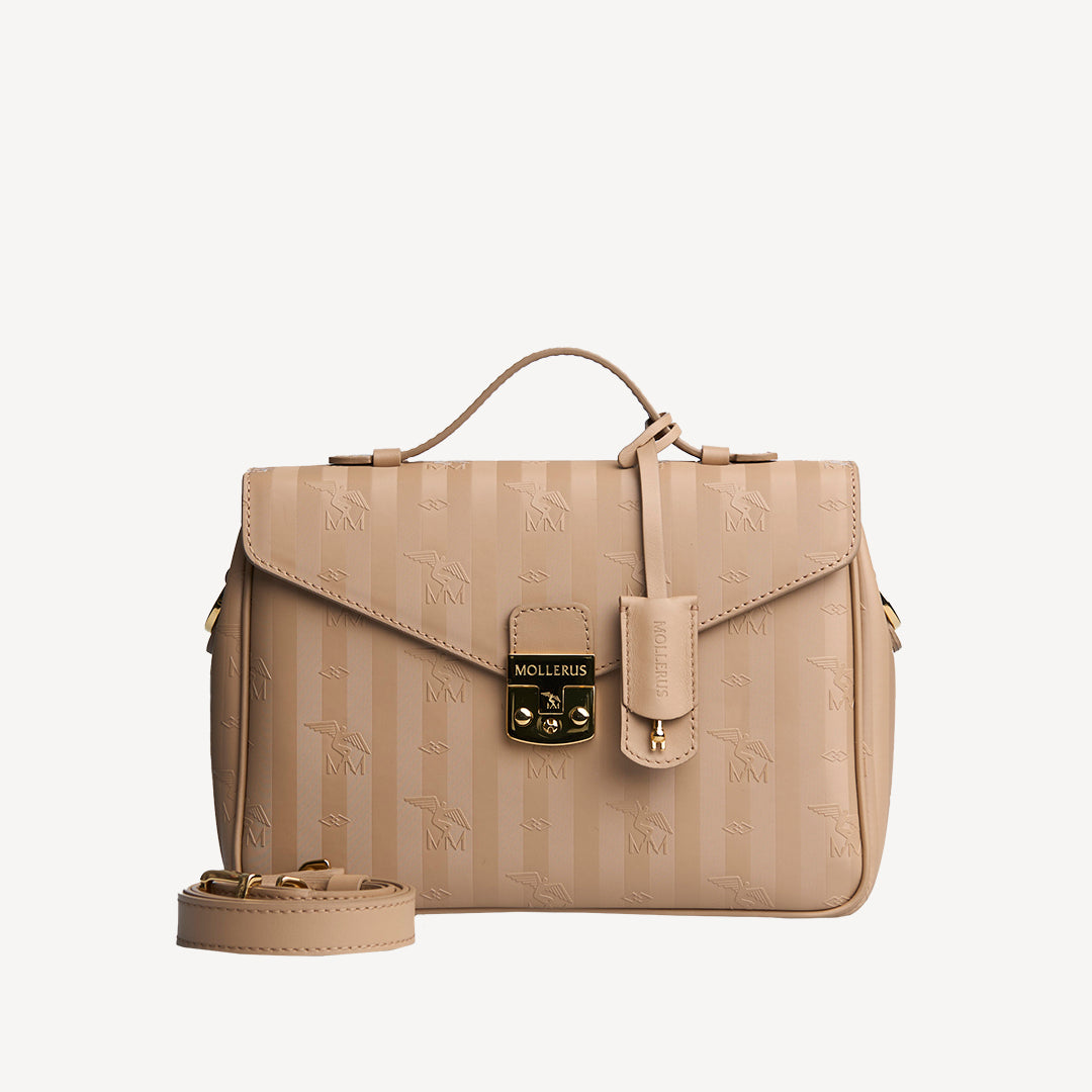 MARLY | Umhängetasche cappuccino/gold - frontal
