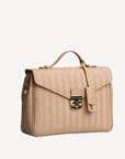 MARLY | Umhängetasche cappuccino/gold - seitlich