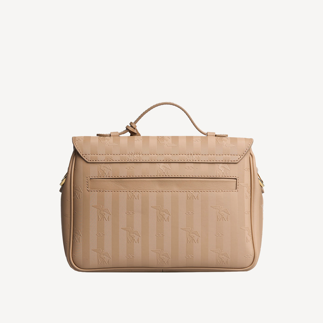 MARLY | Umhängetasche cappuccino/gold - von hinten