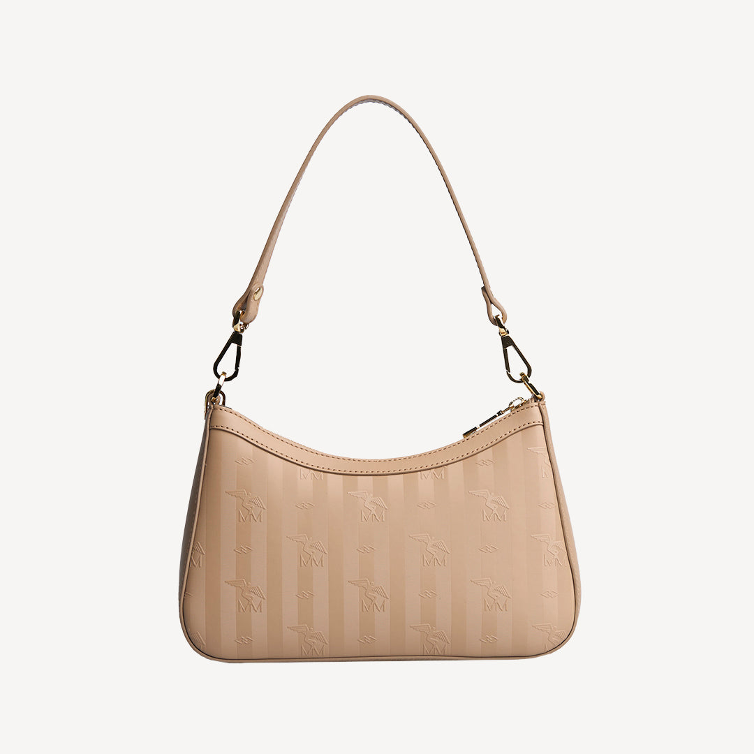 CASTIEL | Schultertasche cappuccino/gold - von hinten