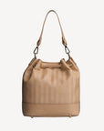 SION | Beuteltasche cappuccino beige/gold - von hinten
