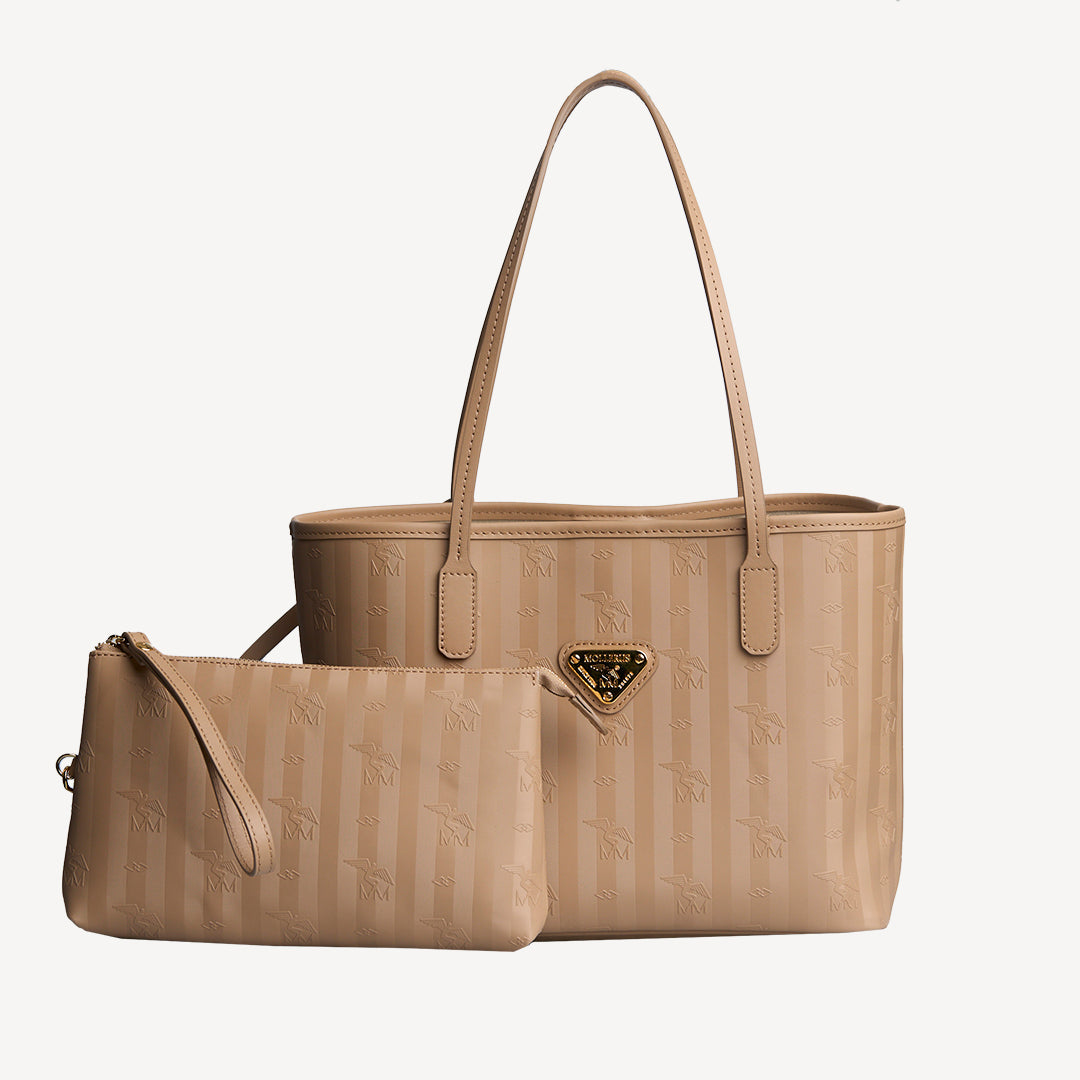 GENF | Shopper cappuccino/gold - frontal