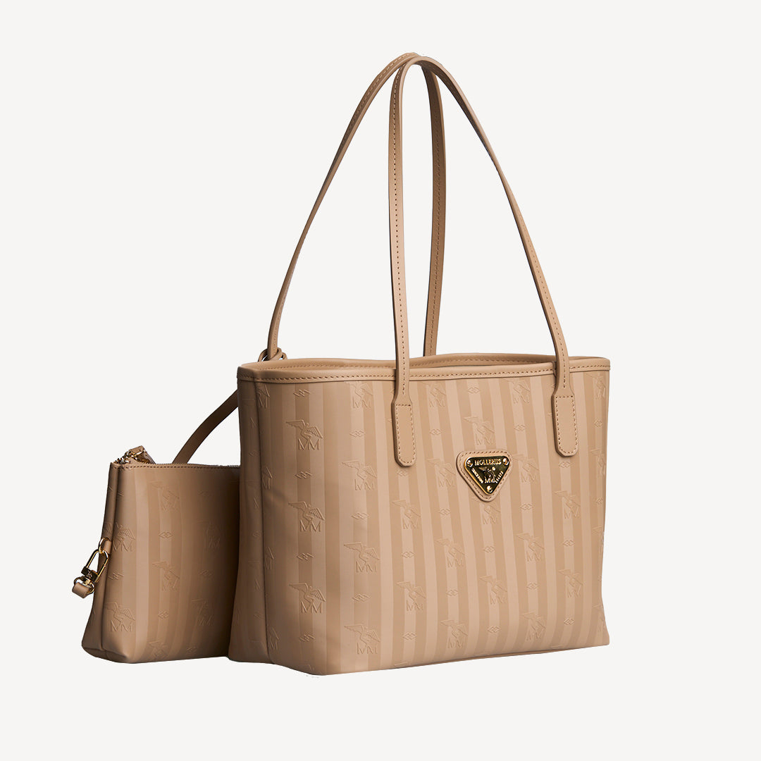 GENF | Shopper cappuccino/gold - seitlich