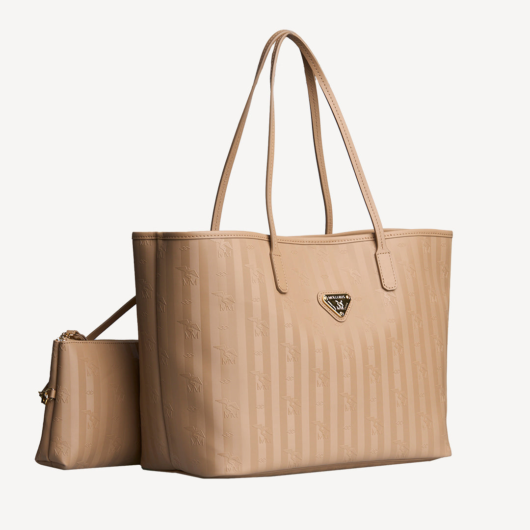 BERN | Shopper cappuccino/gold - seitlich