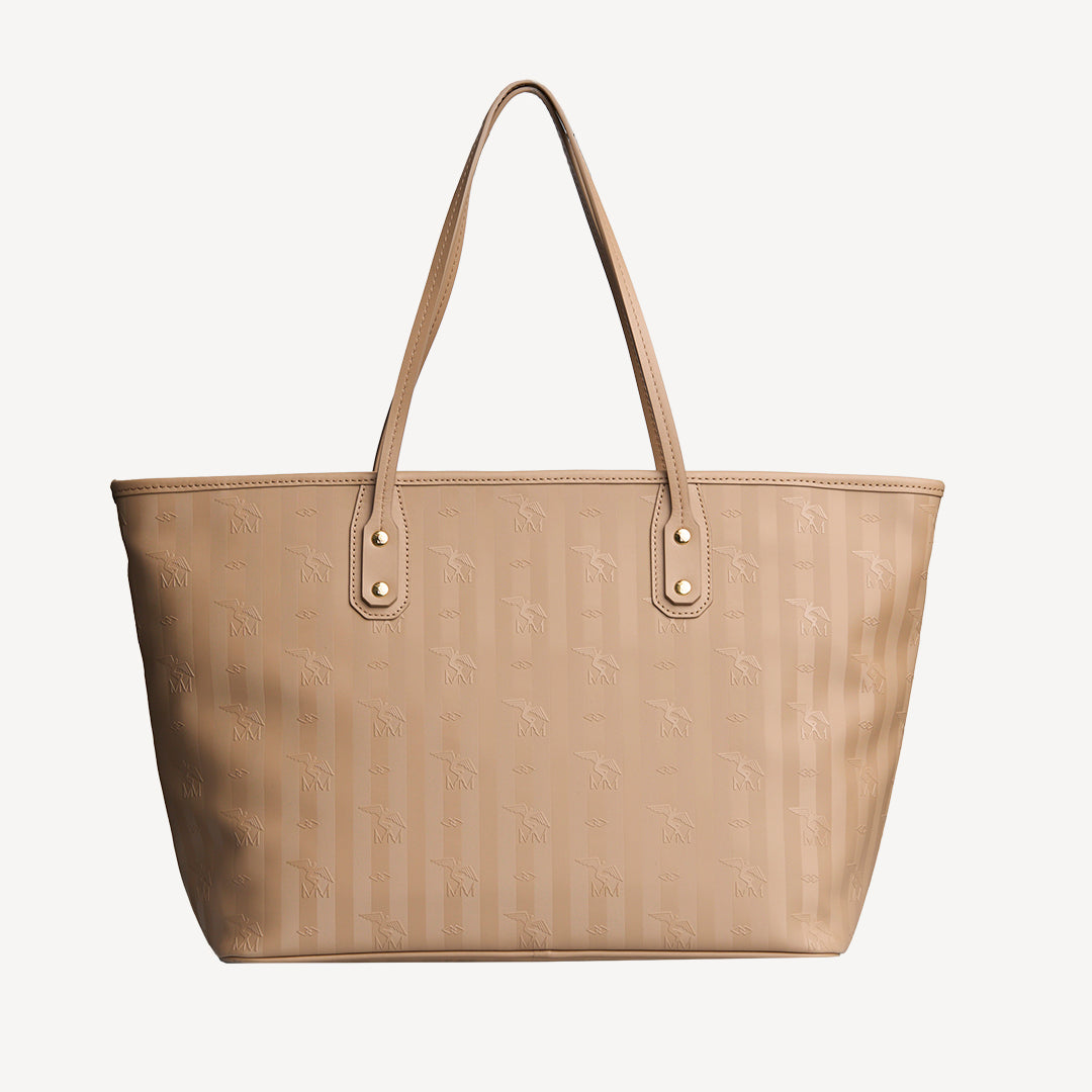 WINTERTHUR | Shopper mit Reissverschluss cappuccino/gold - von hinten