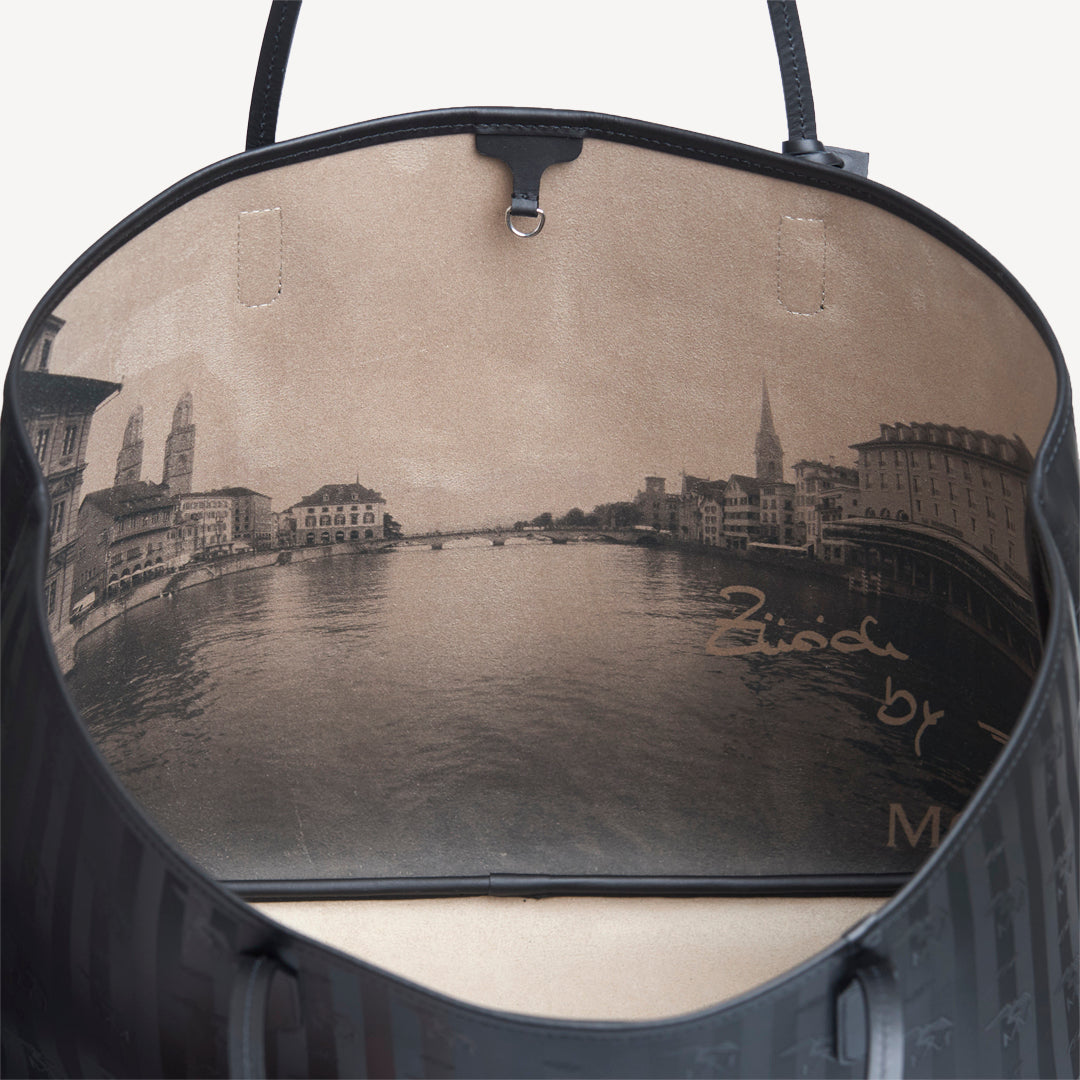 ZUERICH | Shopper city classic schwarz/gold - INNEN