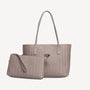GENF | Shopper taupe grau/gold - frontal