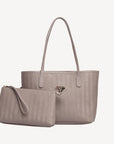 GENF | Shopper taupe grau/gold - frontal