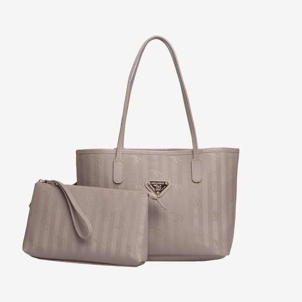 Maison Mollerus GENF Shopper taupe grau/gold – Maison Mollerus Swiss