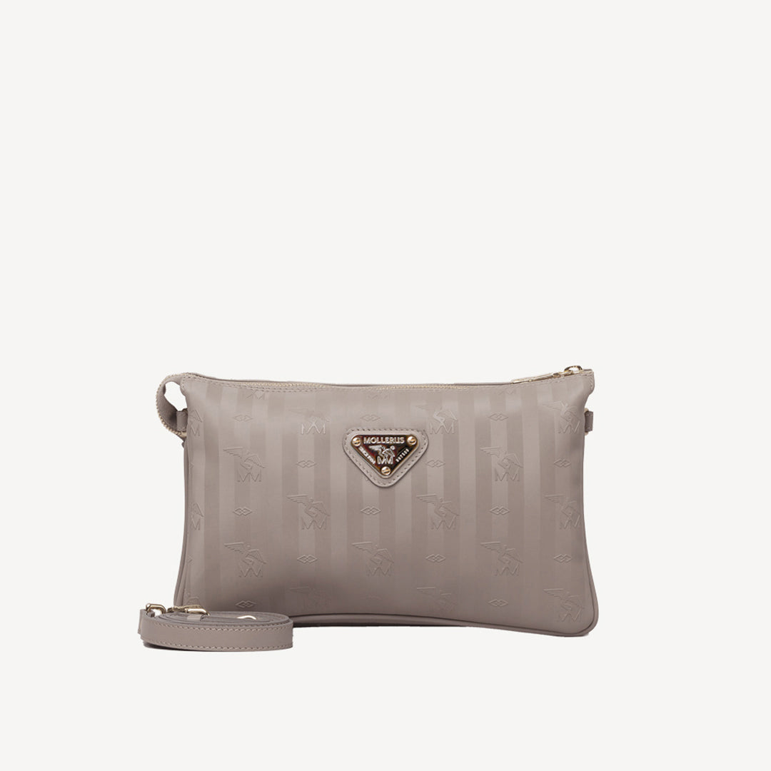 GLAND | Umhängetasche taupe grau/gold - frontal