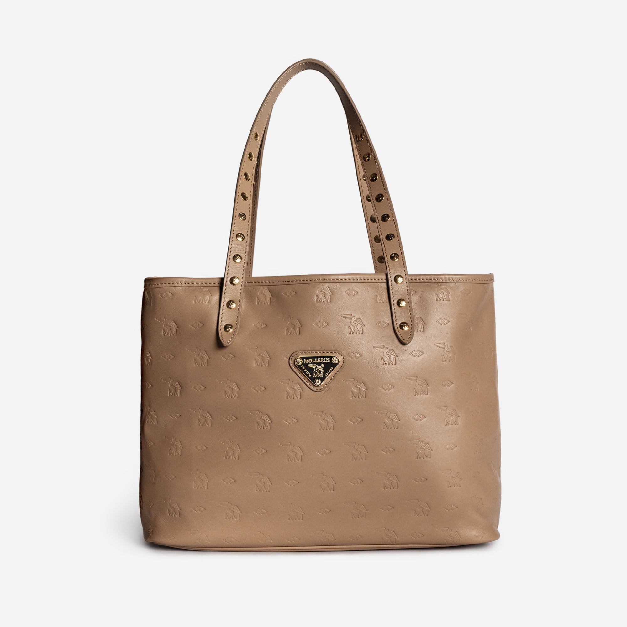 WINTERTHUR | Shopper mit Reissverschluss Stampato cappuccino/gold - frontal 