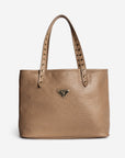 WINTERTHUR | Shopper mit Reissverschluss Stampato cappuccino/gold - frontal 