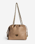 RIDDES | Umhängetasche Stampato cappuccino/gold - frontal 