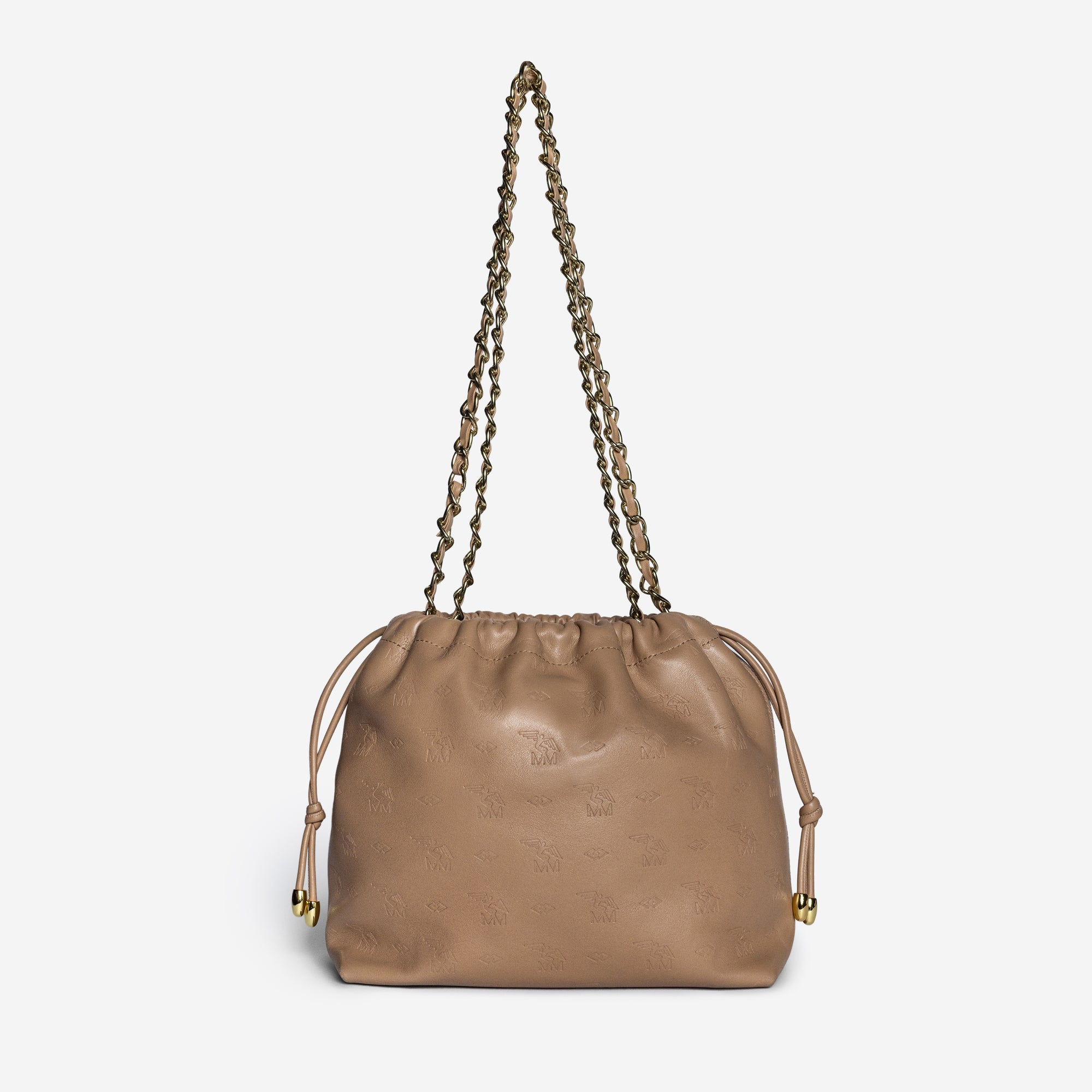 RIDDES | Umhängetasche Stampato cappuccino/gold - von hinten