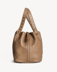 LIDDES | Umhängetasche Stampato cappuccino/gold - seitlich
