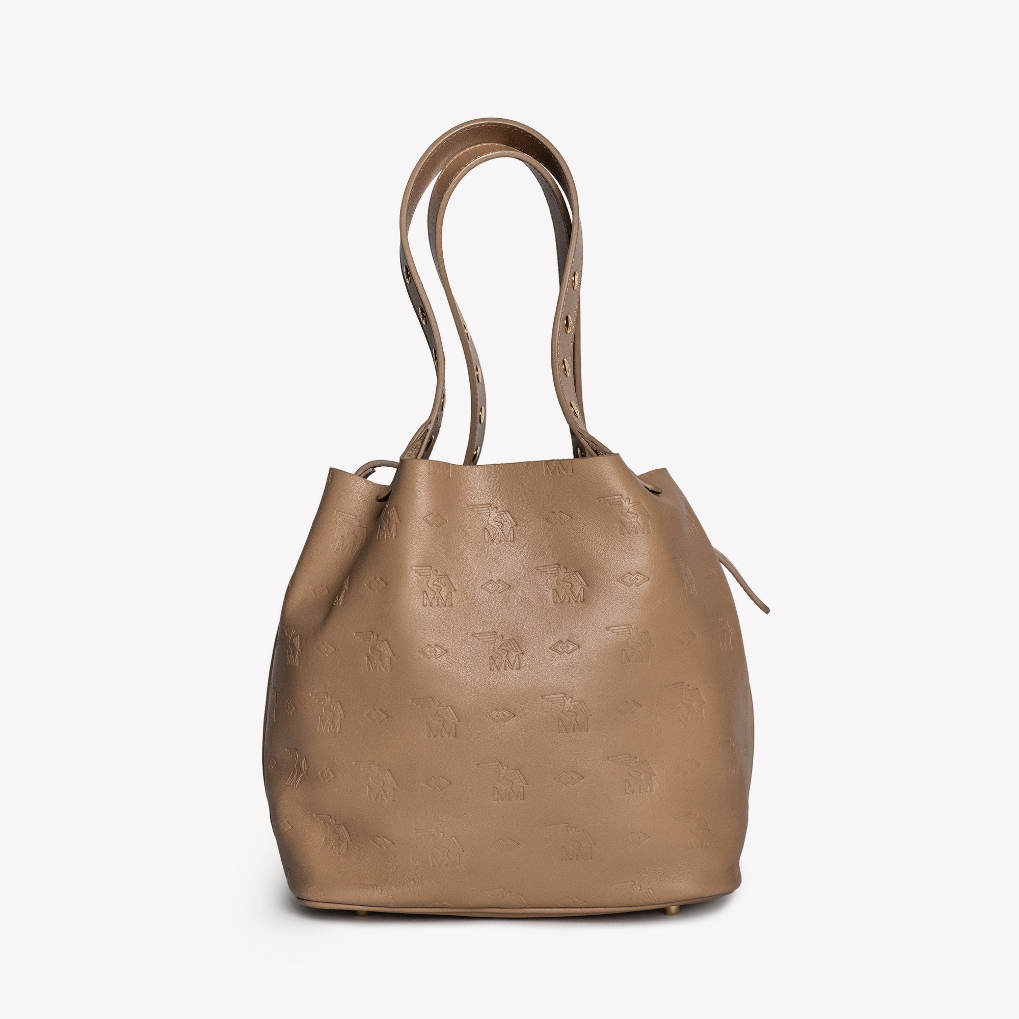 LIDDES | Umhängetasche Stampato cappuccino/gold - von hinten 