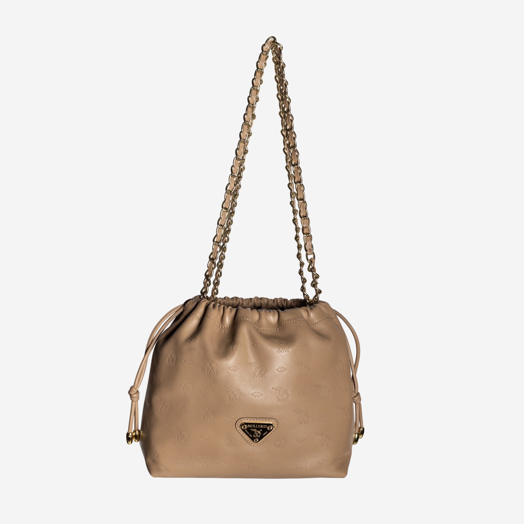 RIDDES | Umhängetasche Stampato cappuccino/gold - hängend 