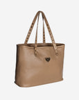 WINTERTHUR | Shopper mit Reissverschluss Stampato cappuccino/gold - seitlich hängend