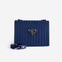 MELIDE | Umhängetasche deep blau/silber