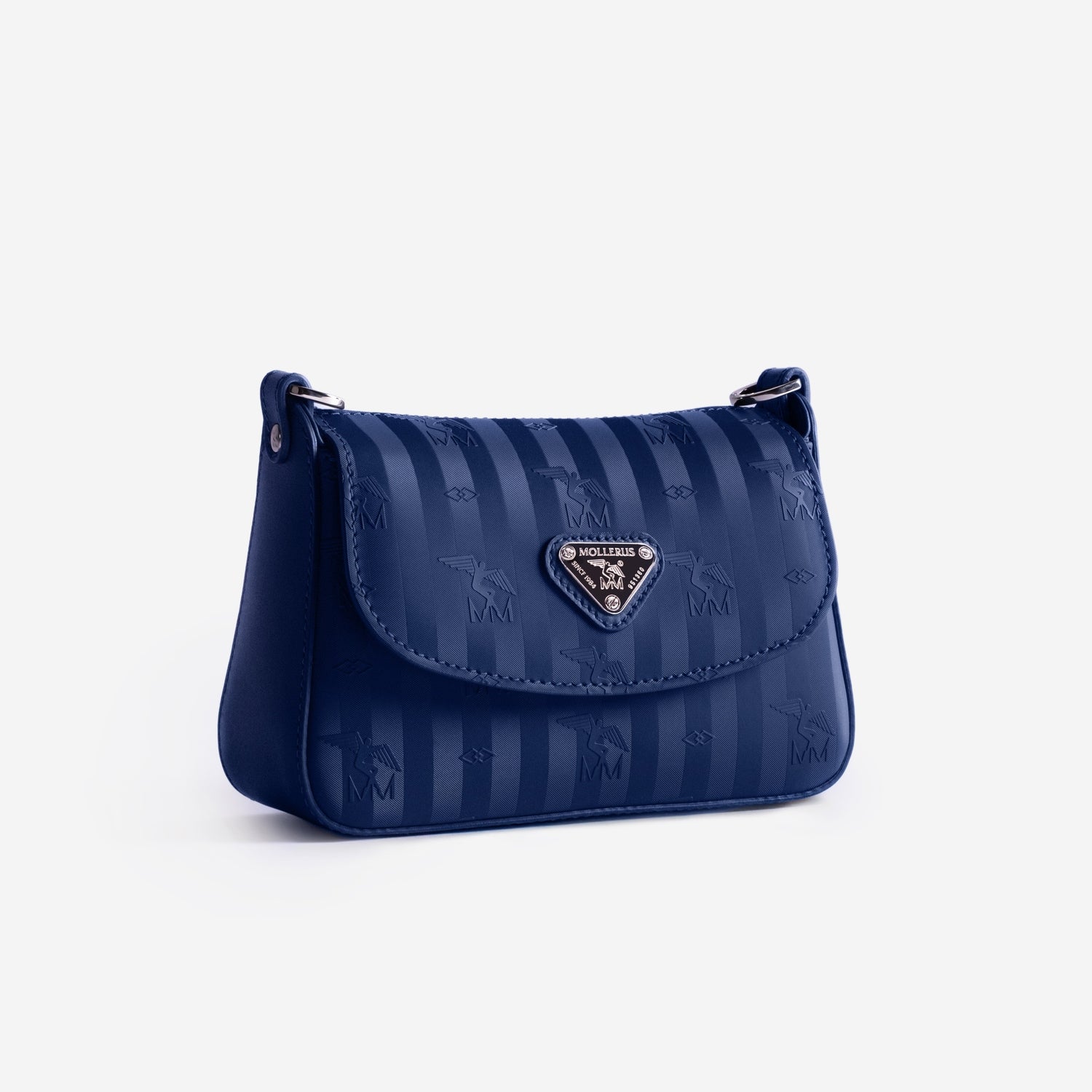 PIZY| Umhängetasche deep blau/silber - seitlich