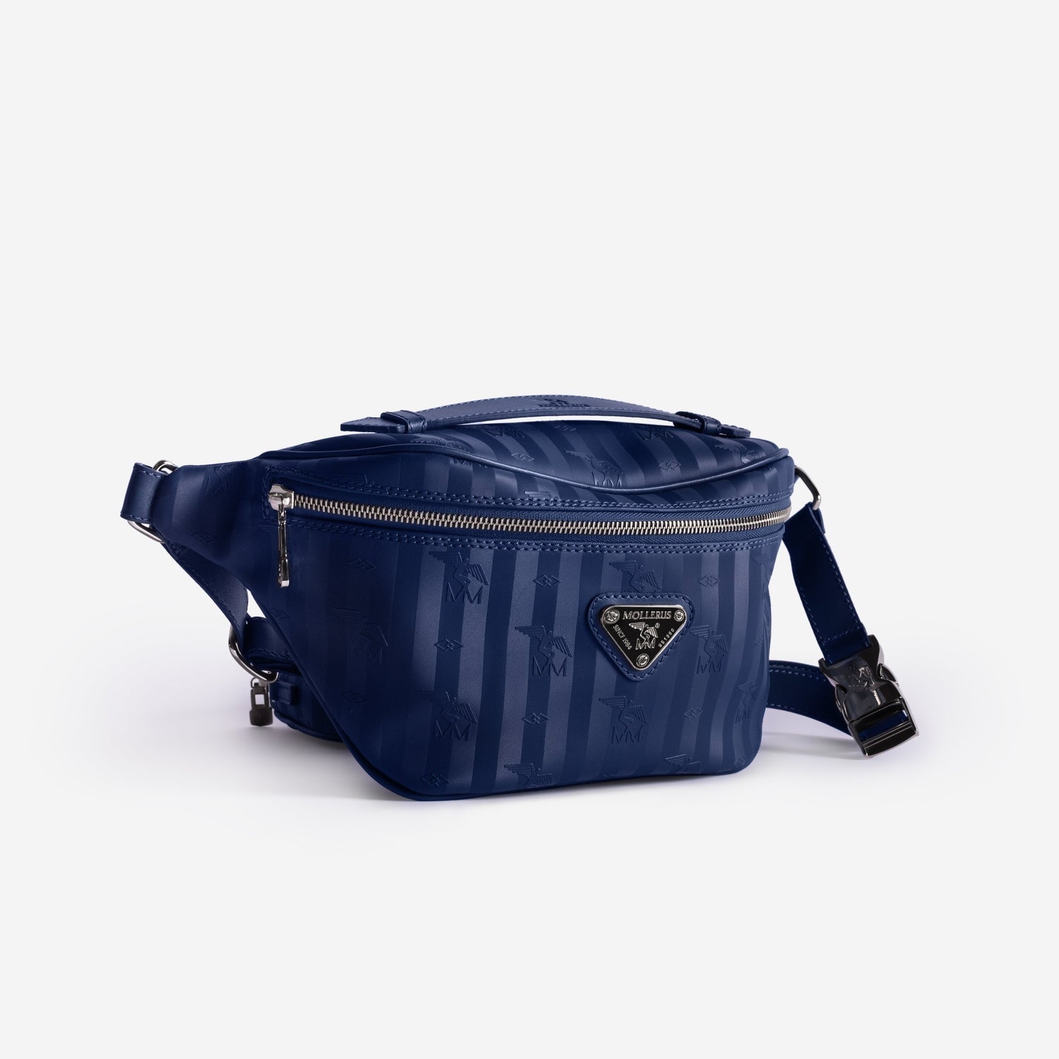 BRIENZ | Gürteltasche deep blau/silber - seitlich