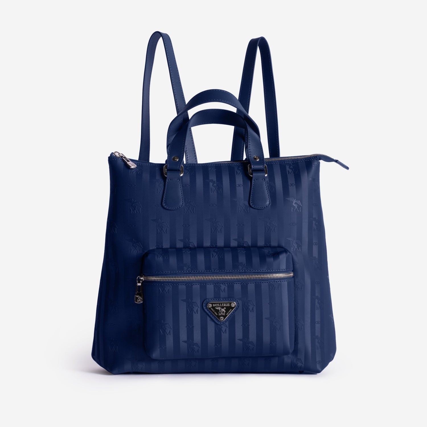 MANNO | Rucksack deep blau/silber - frontal
