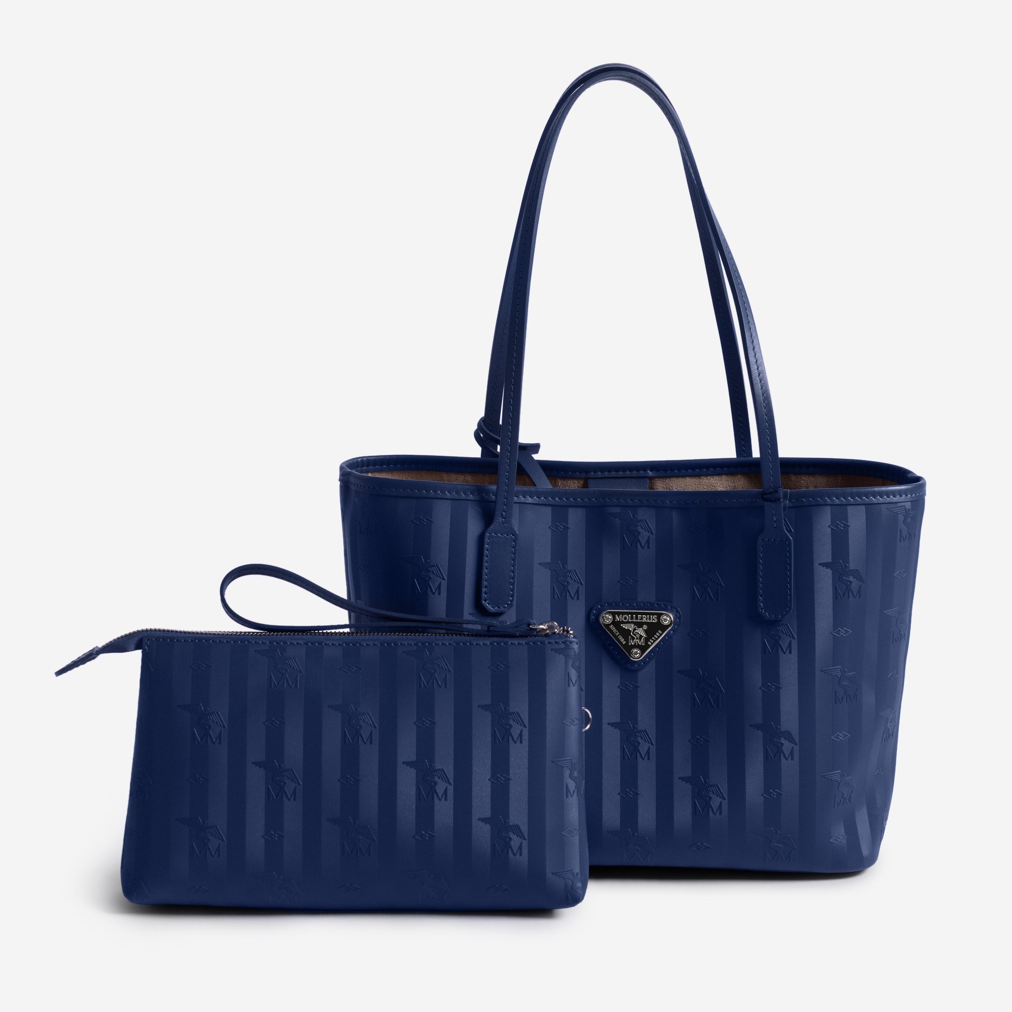 GENF | Shopper deep blau/silber - frontal
