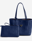 GENF | Shopper deep blau/silber - frontal
