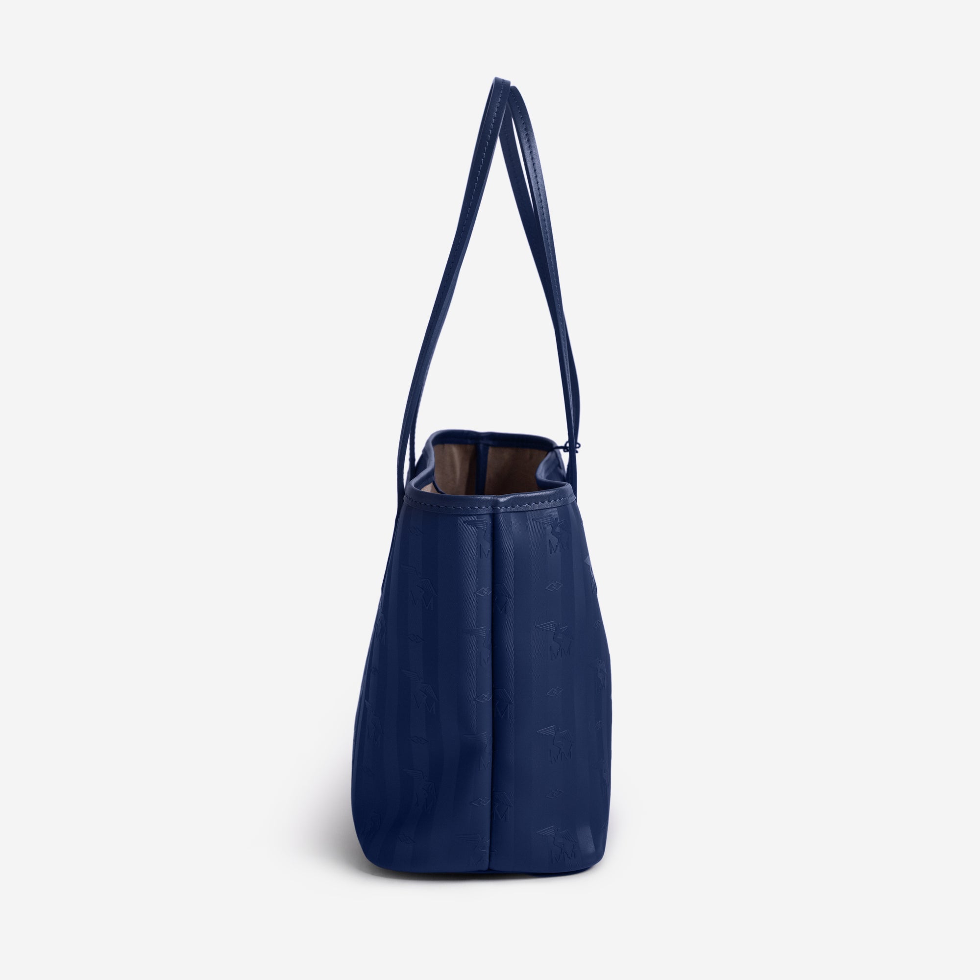 GENF | Shopper deep blau/silber - von der seite